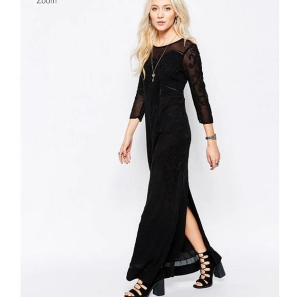 Free People Say You Love Me Maxi Dress black women’s size 4 NWT - Picture 2 of 16